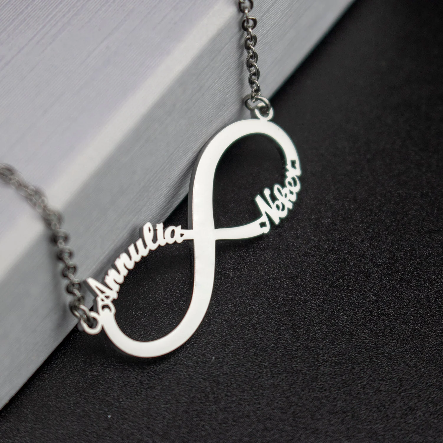 Personalized Infinity Name Necklace - Two Name Necklace - Image 13