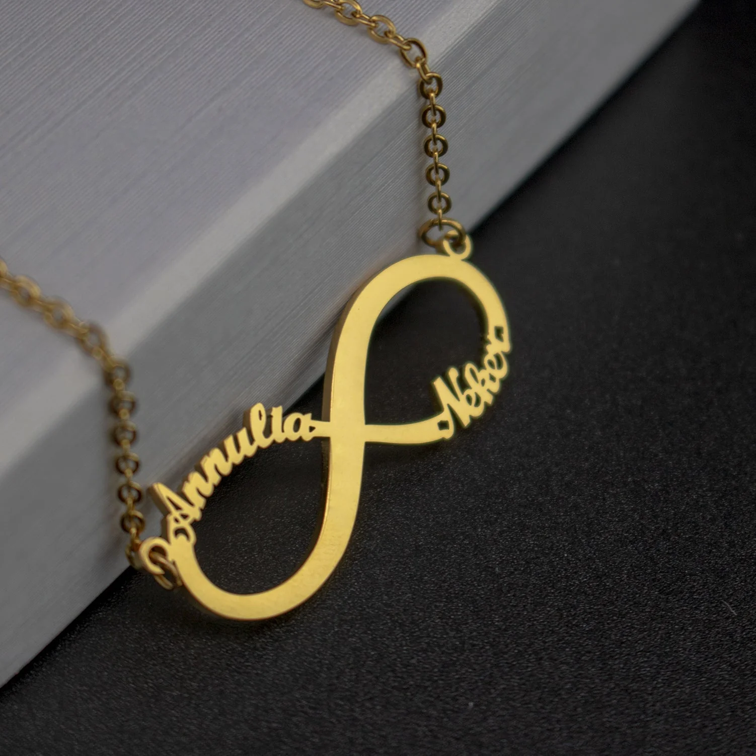 Personalized Infinity Name Necklace - Two Name Necklace - Image 14