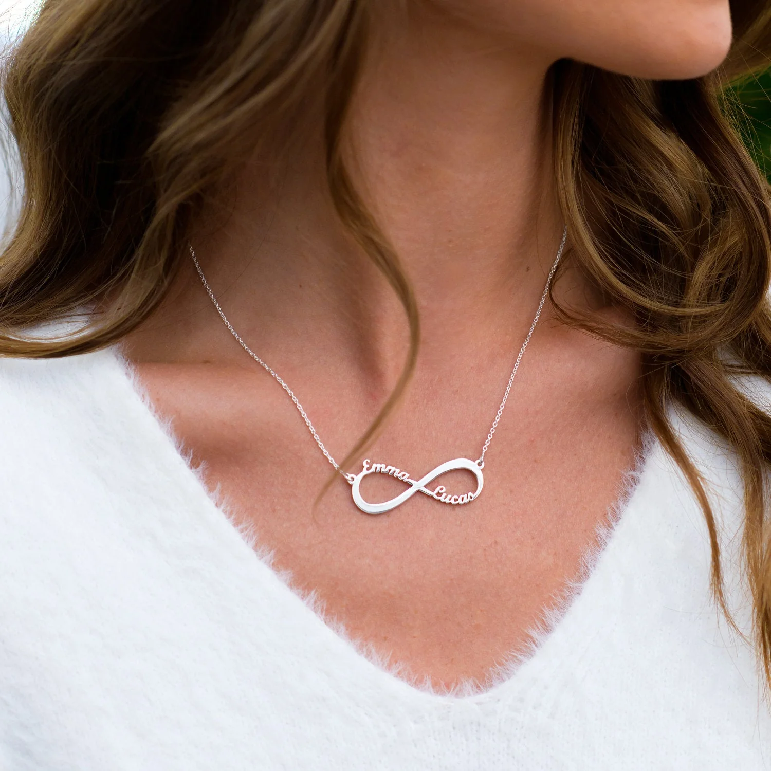 Personalized Infinity Name Necklace - Two Name Necklace - Image 2