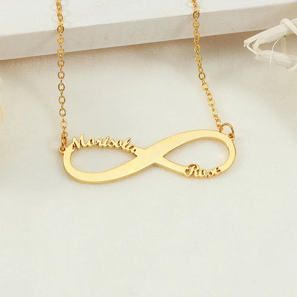 Personalized Infinity Name Necklace - Two Name Necklace - Image 4