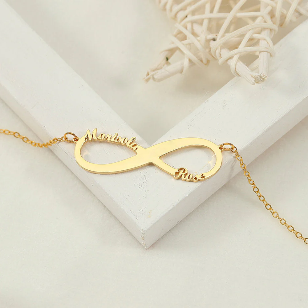 Personalized Infinity Name Necklace - Two Name Necklace - Image 5