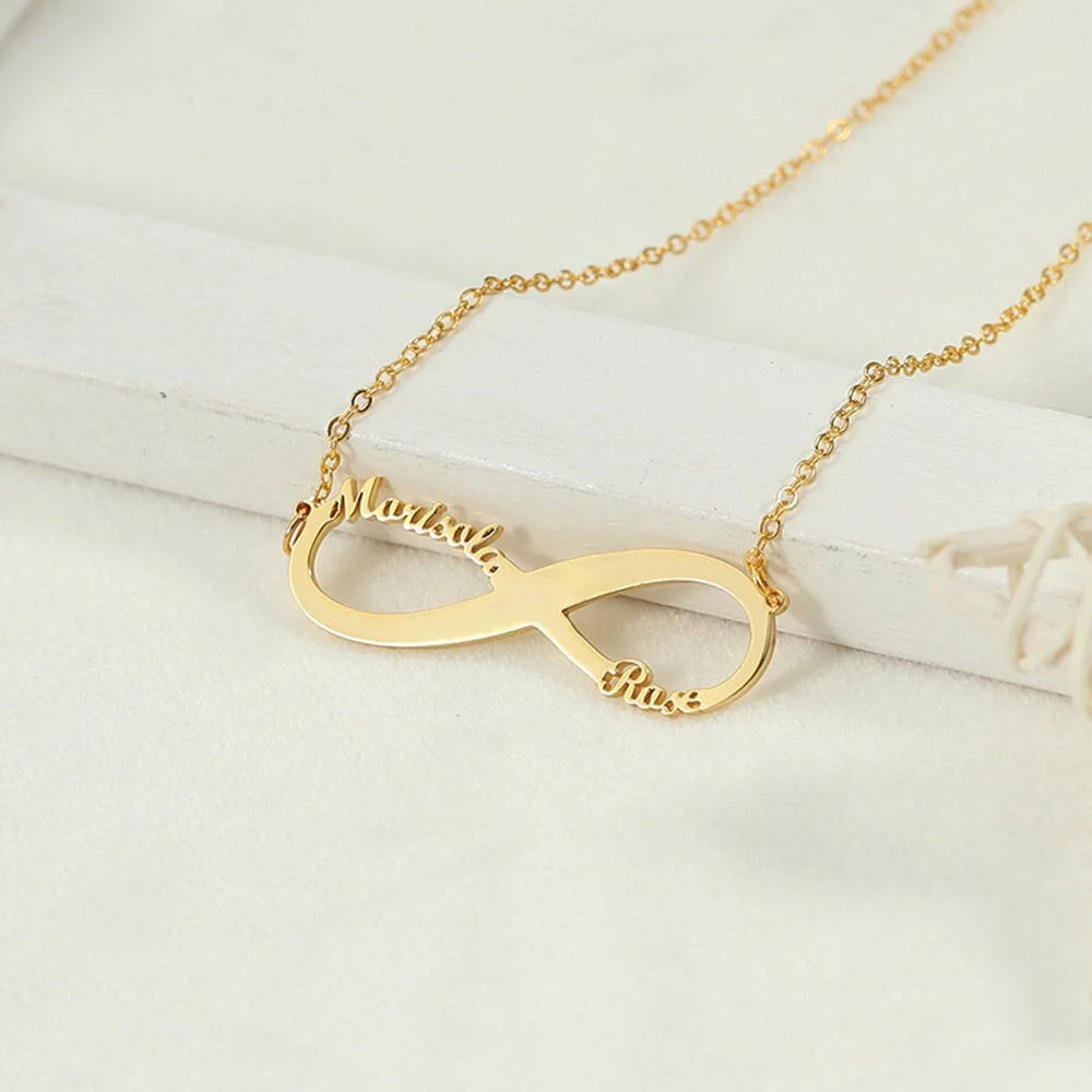 Personalized Infinity Name Necklace - Two Name Necklace - Image 6