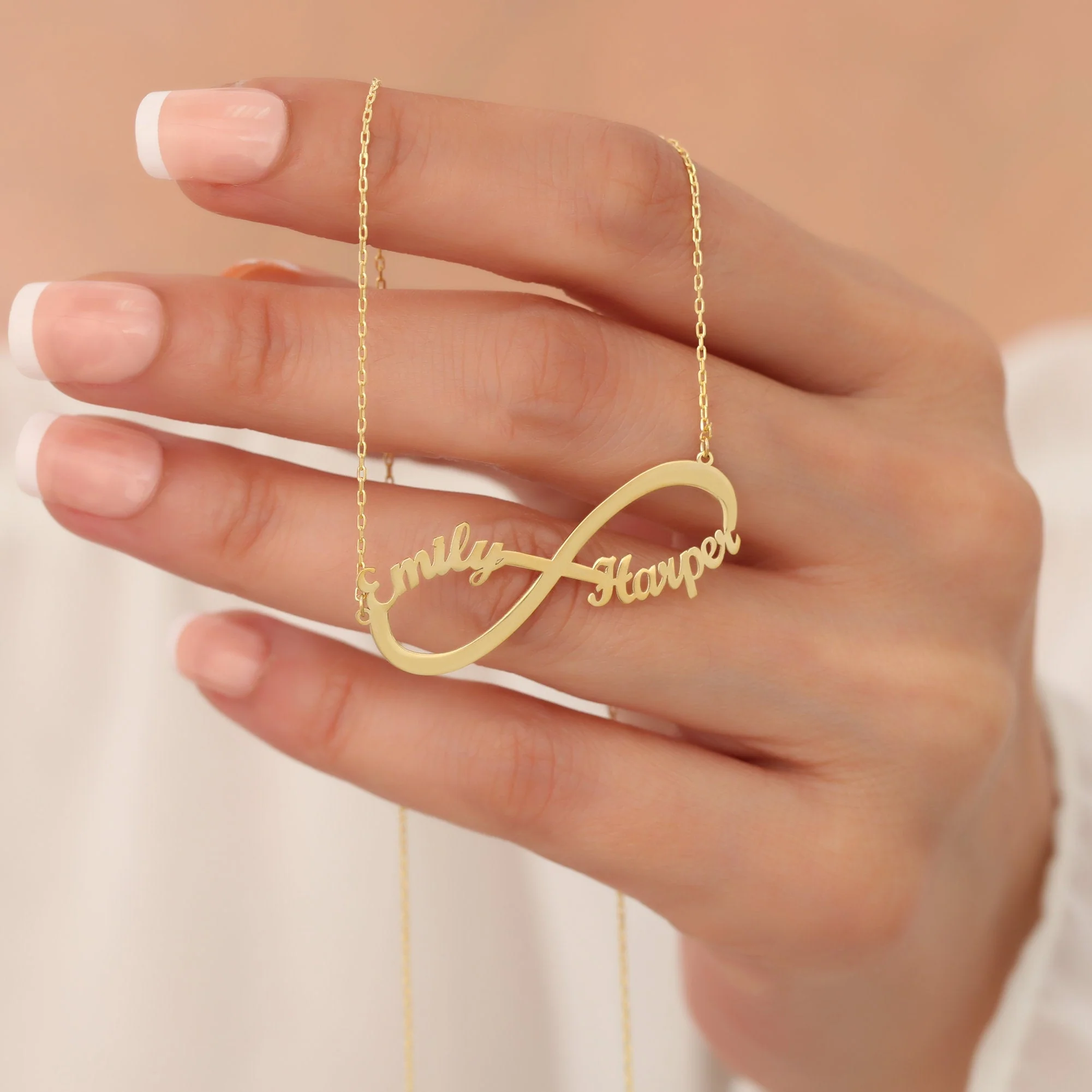 Personalized Infinity Name Necklace - Two Name Necklace - Image 8