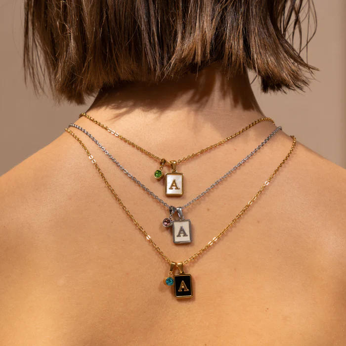 Personalized Initial Birthstone Necklace For Woman - Image 4