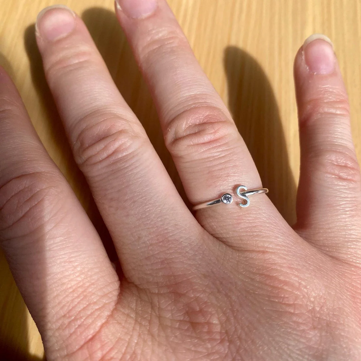 Personalized Initial Birthstone Ring,Dainty Ring for Women - Image 11