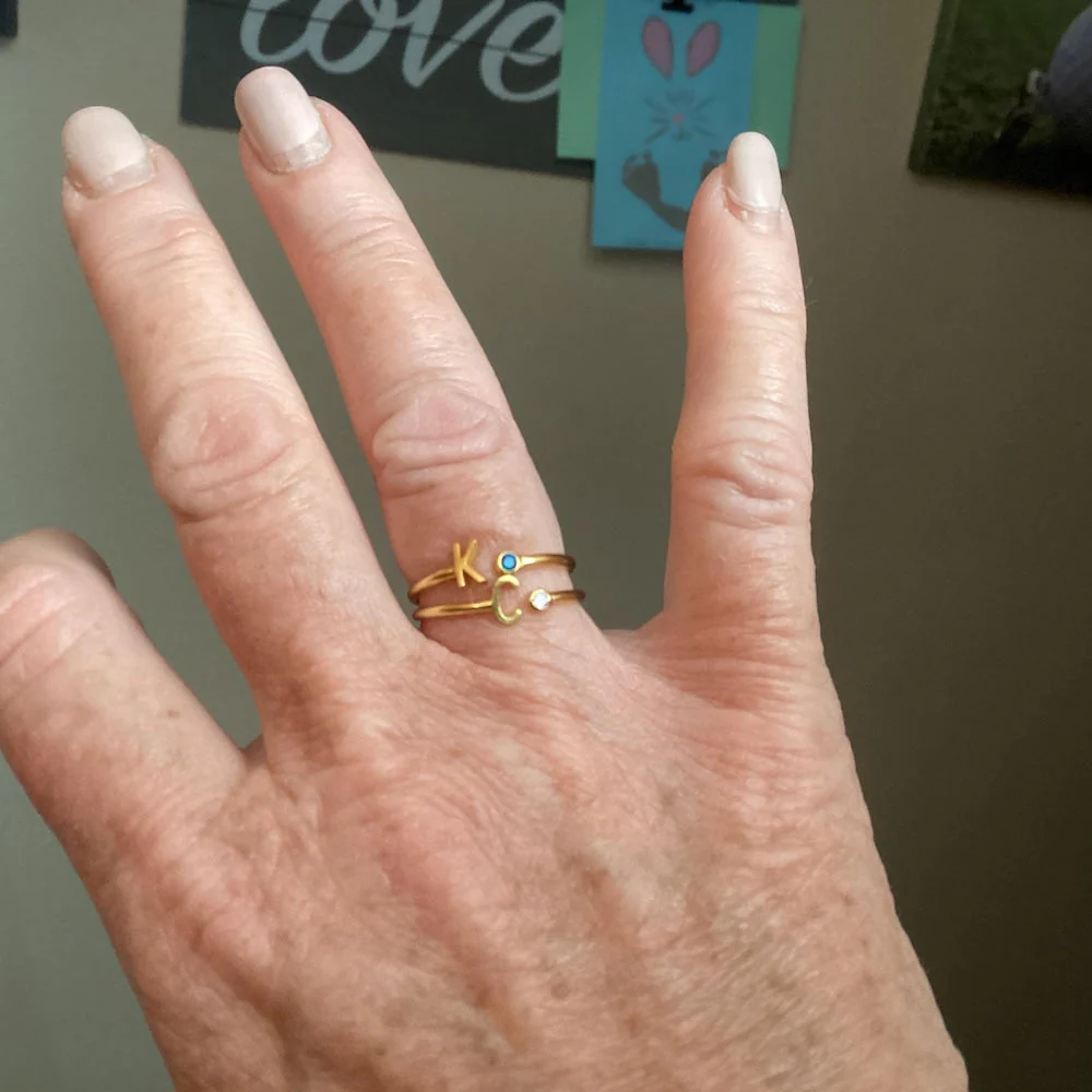 Personalized Initial Birthstone Ring,Dainty Ring for Women - Image 12