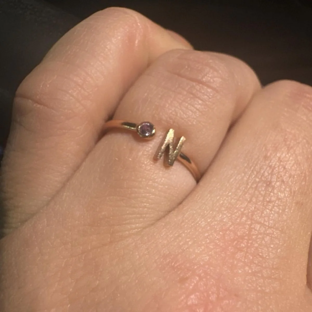 Personalized Initial Birthstone Ring,Dainty Ring for Women - Image 6