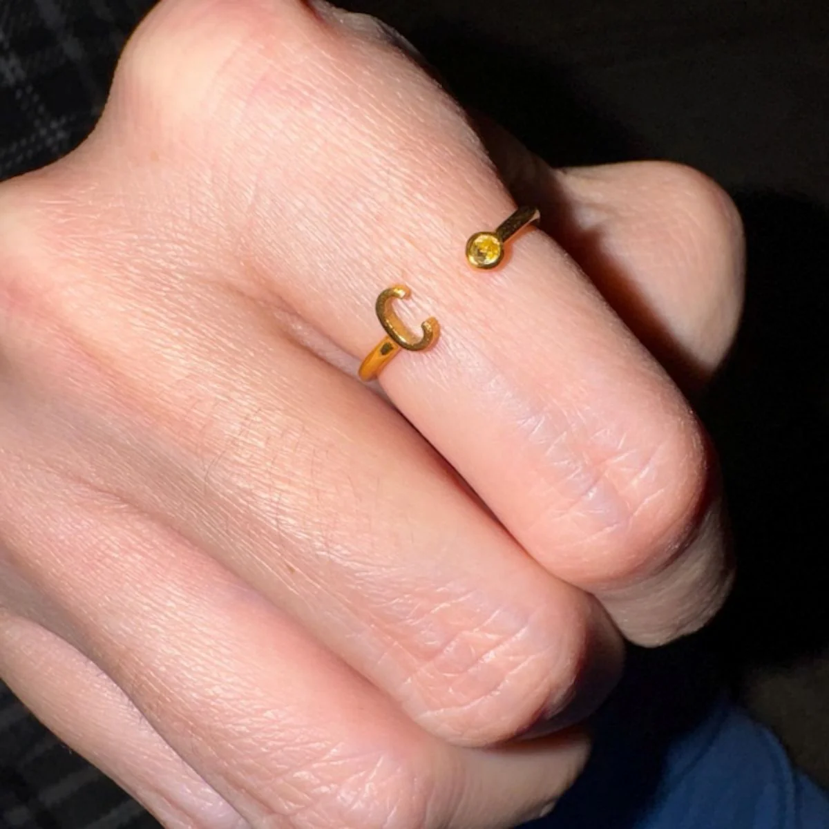 Personalized Initial Birthstone Ring,Dainty Ring for Women - Image 7