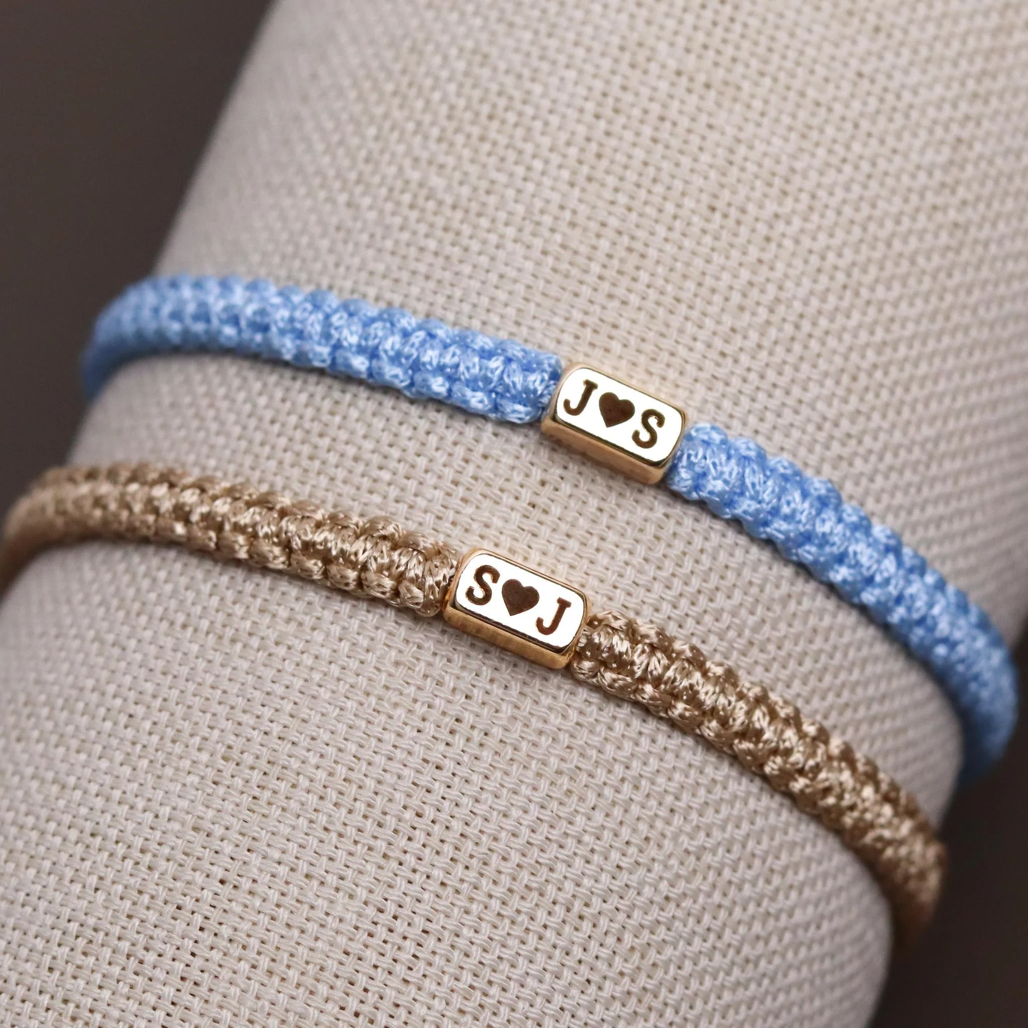 Personalized Initials Engraved Bracelet with Heart Matching Jewelry Gift for Couples - Image 4