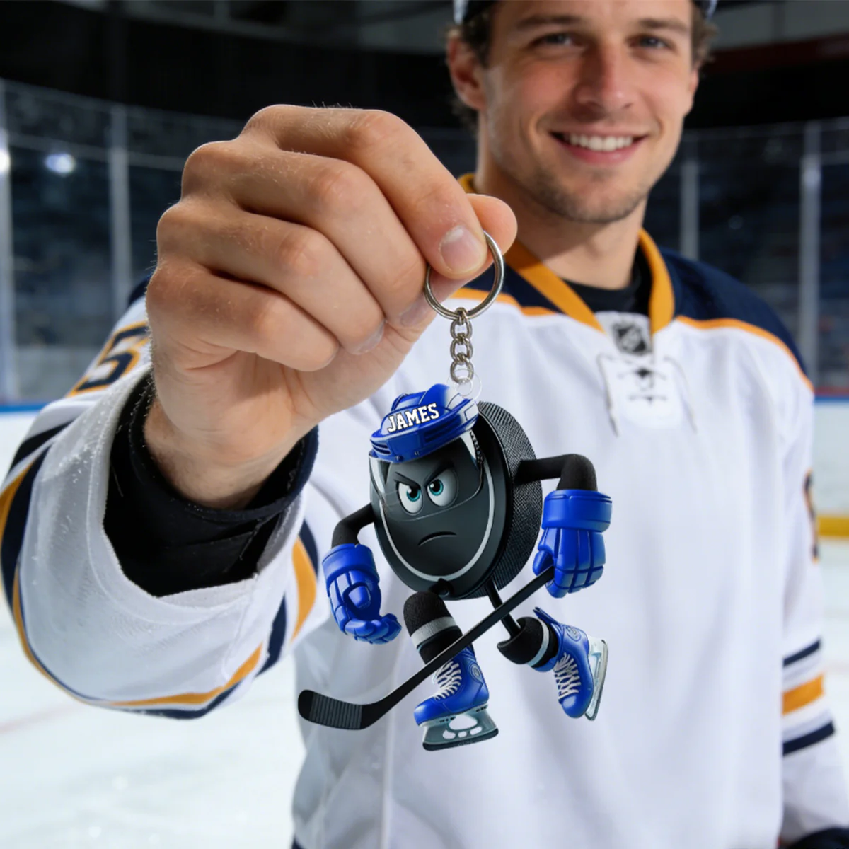 Personalized Inspirational Ice Hockey Keychain Gift For Hockey Players Lover - Image 4
