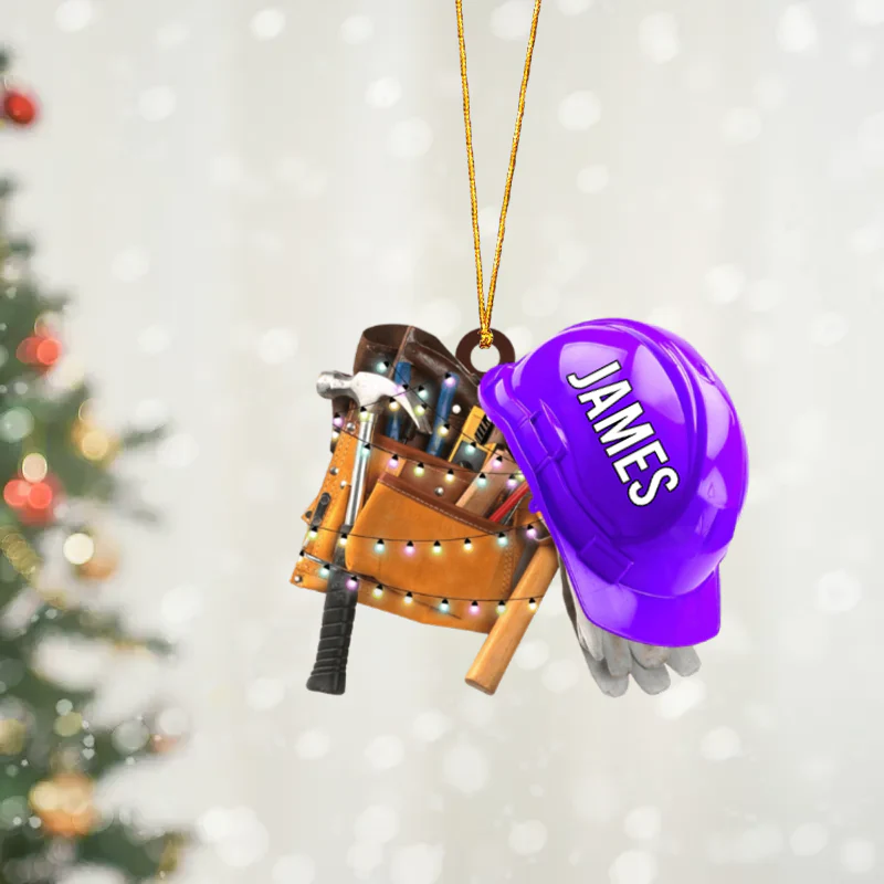 Personalized Ironworker Acrylic Christmas Ornament, Gift For Iron Worker - Image 2