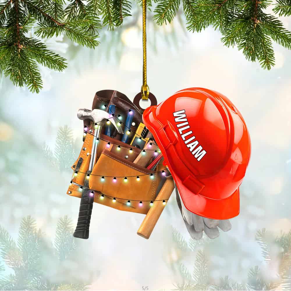 Personalized Ironworker Acrylic Christmas Ornament, Gift For Iron Worker - Image 3