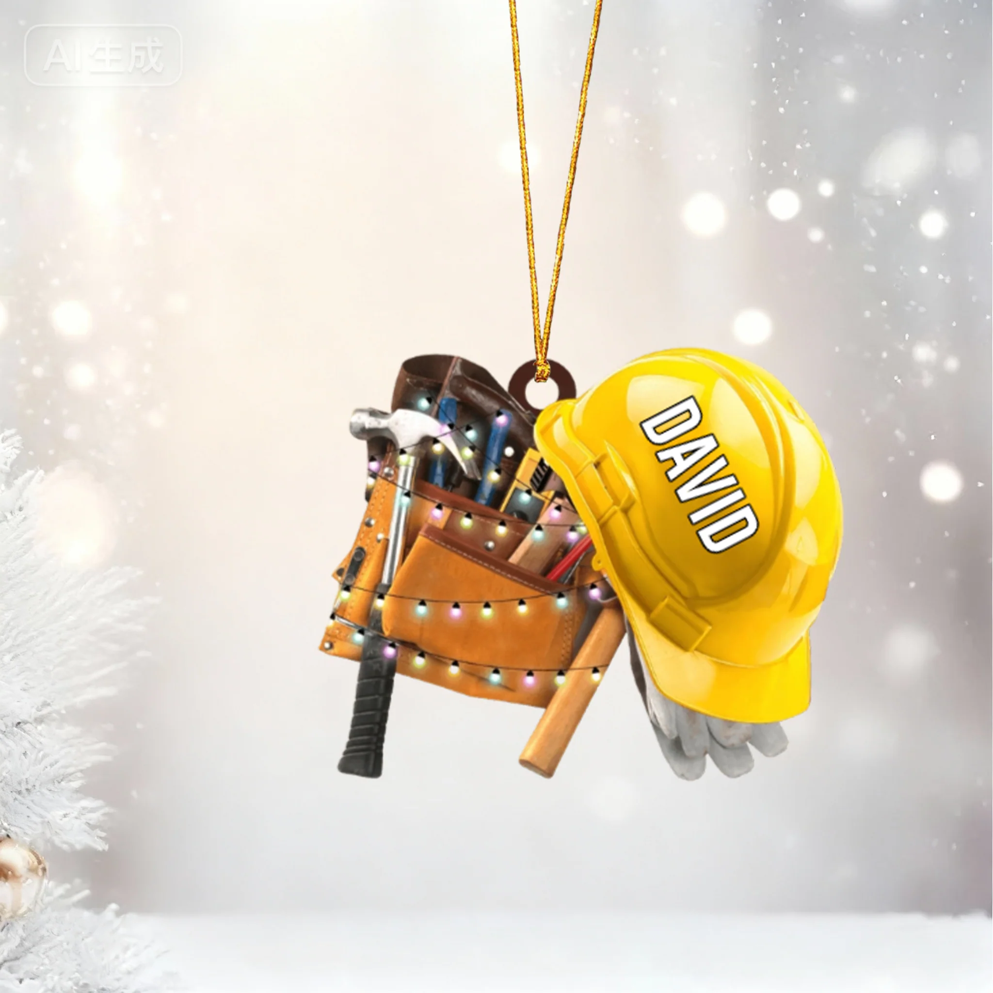 Personalized Ironworker Acrylic Christmas Ornament, Gift For Iron Worker - Image 4