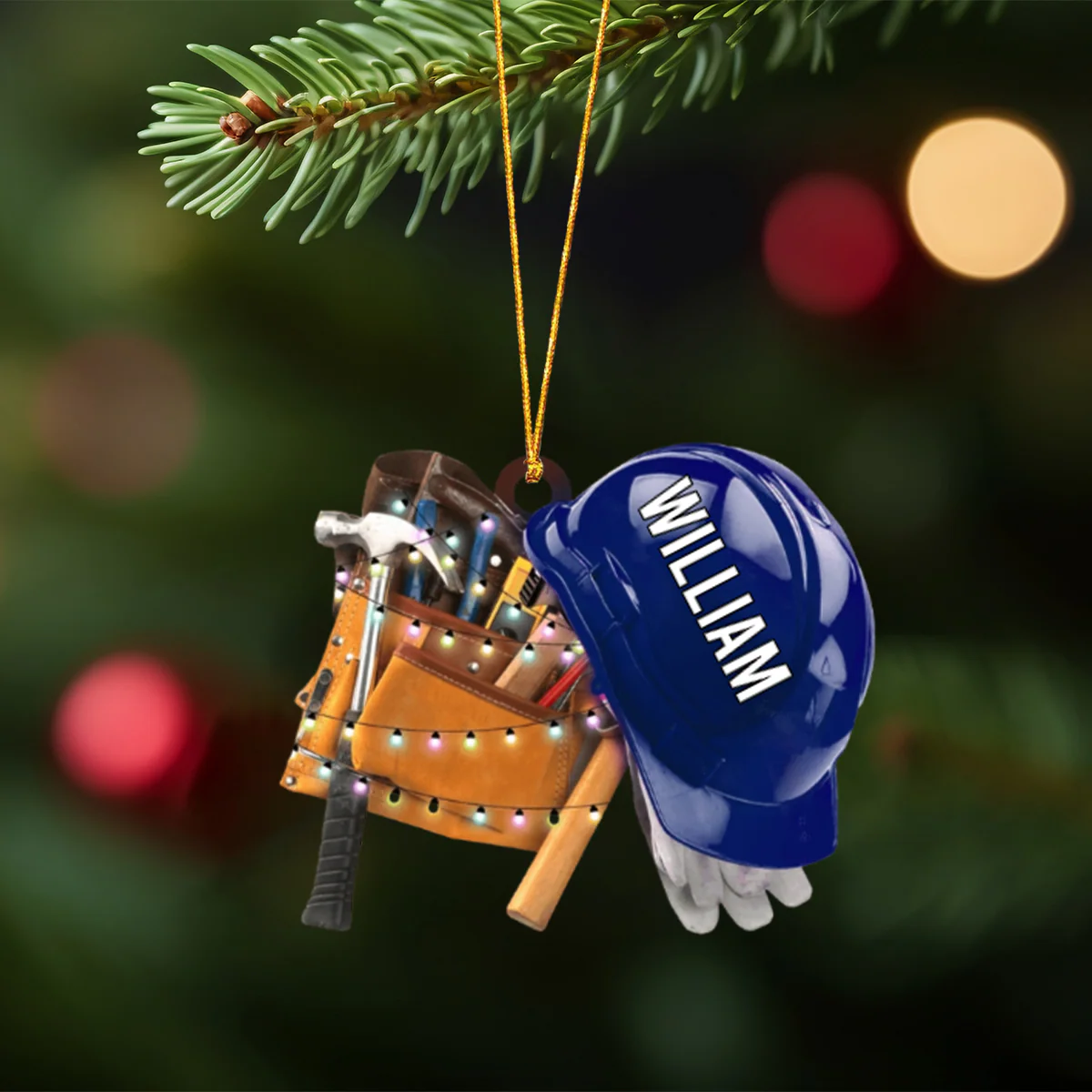 Personalized Ironworker Acrylic Christmas Ornament, Gift For Iron Worker - Image 5