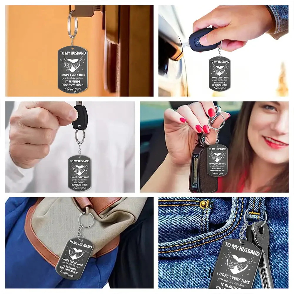 Couple Holding Hands You Are My Heart My Soul My Treasure-Personalized Stainless Steel Keychain - Image 3