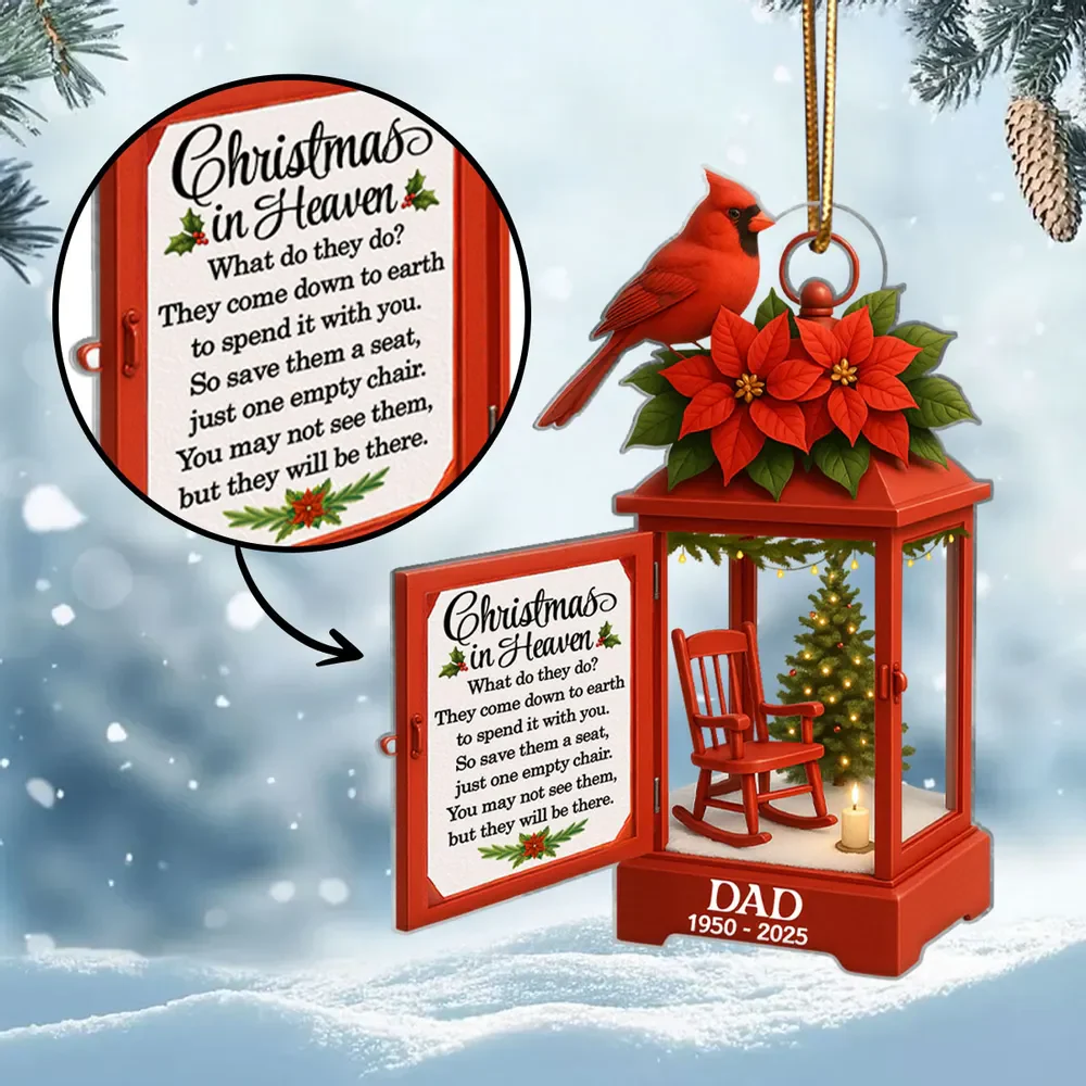 Personalized Lantern Memorial Chistmas Acrylic Ornament Sympathy Gift For Loss Of Loved Ones - Image 2