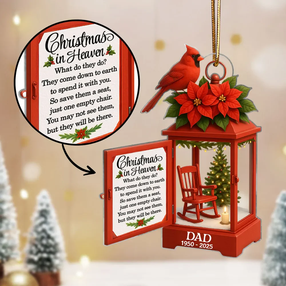 Personalized Lantern Memorial Chistmas Acrylic Ornament Sympathy Gift For Loss Of Loved Ones - Image 5