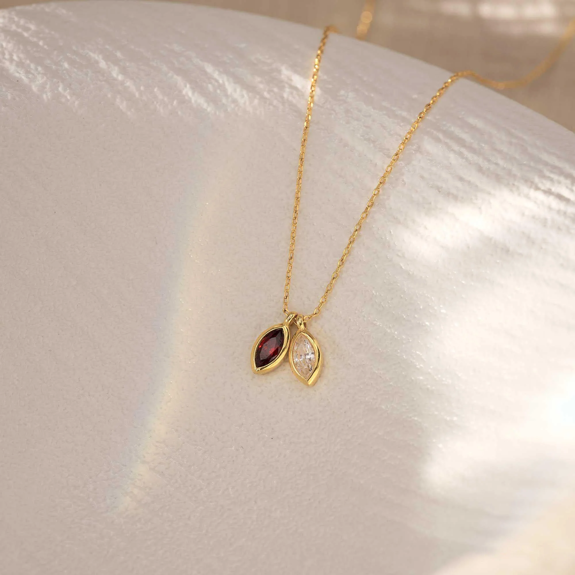 Personalized Leaf Birthstone Necklace, Grandma Mother Gift - Image 4