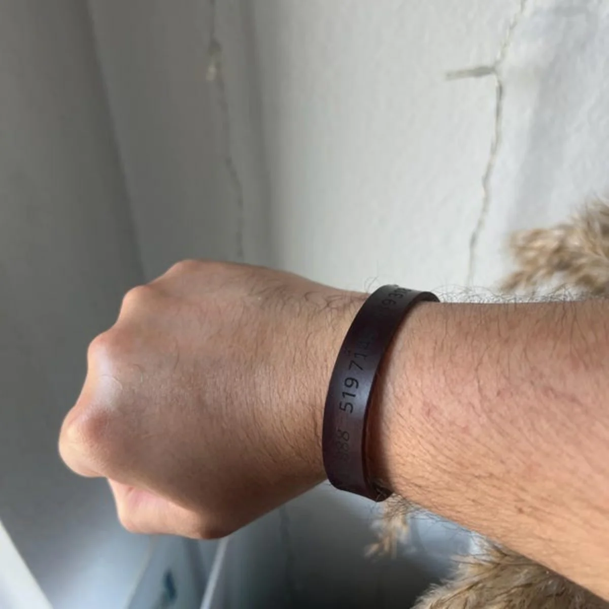 Personalized Leather Bracelet - Engraved Modern Minimalist Cuff - Image 10