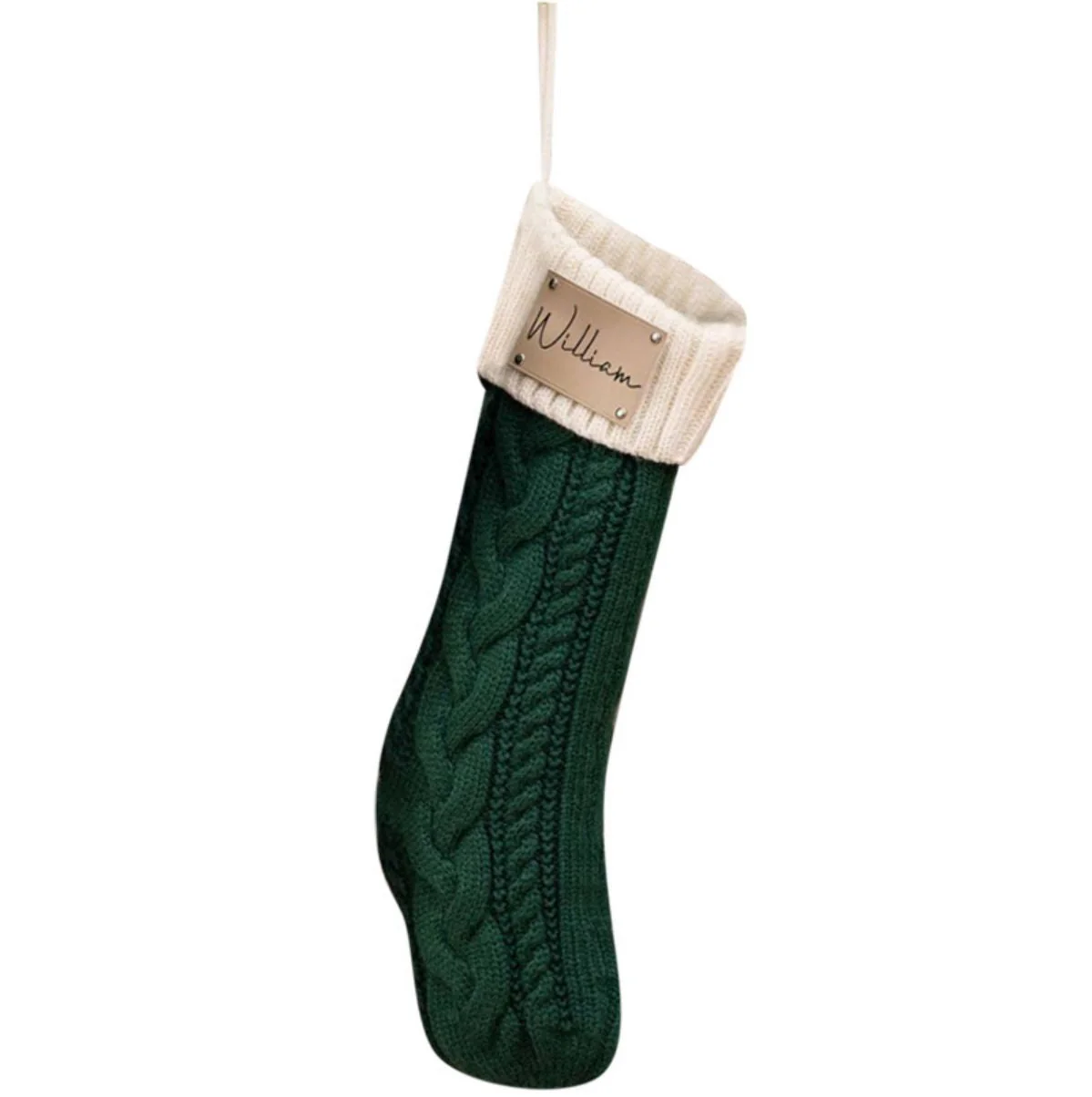 Personalized Leather Knitted Christmas Stockings - Image 13
