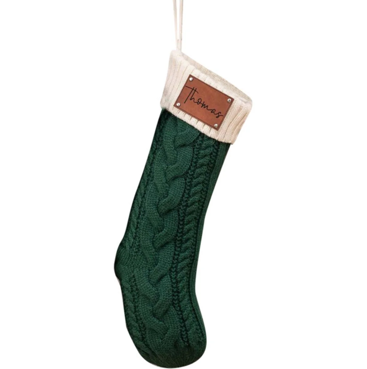 Personalized Leather Knitted Christmas Stockings - Image 17