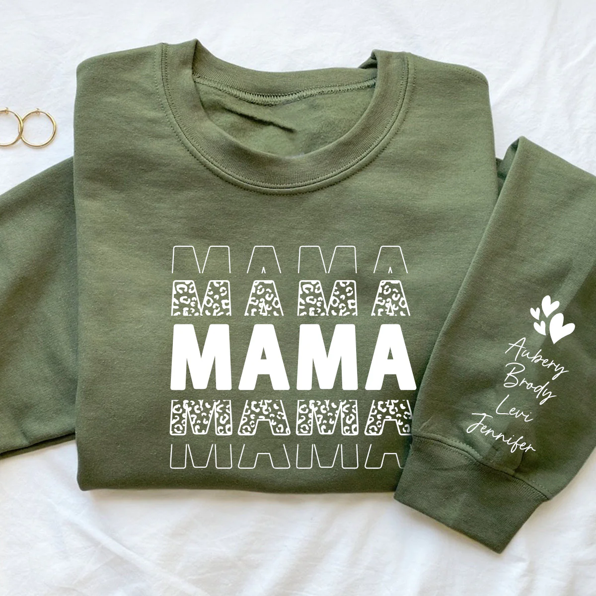 Personalized Leopard Mama Grandma and Kids Sweatshirt - Image 3