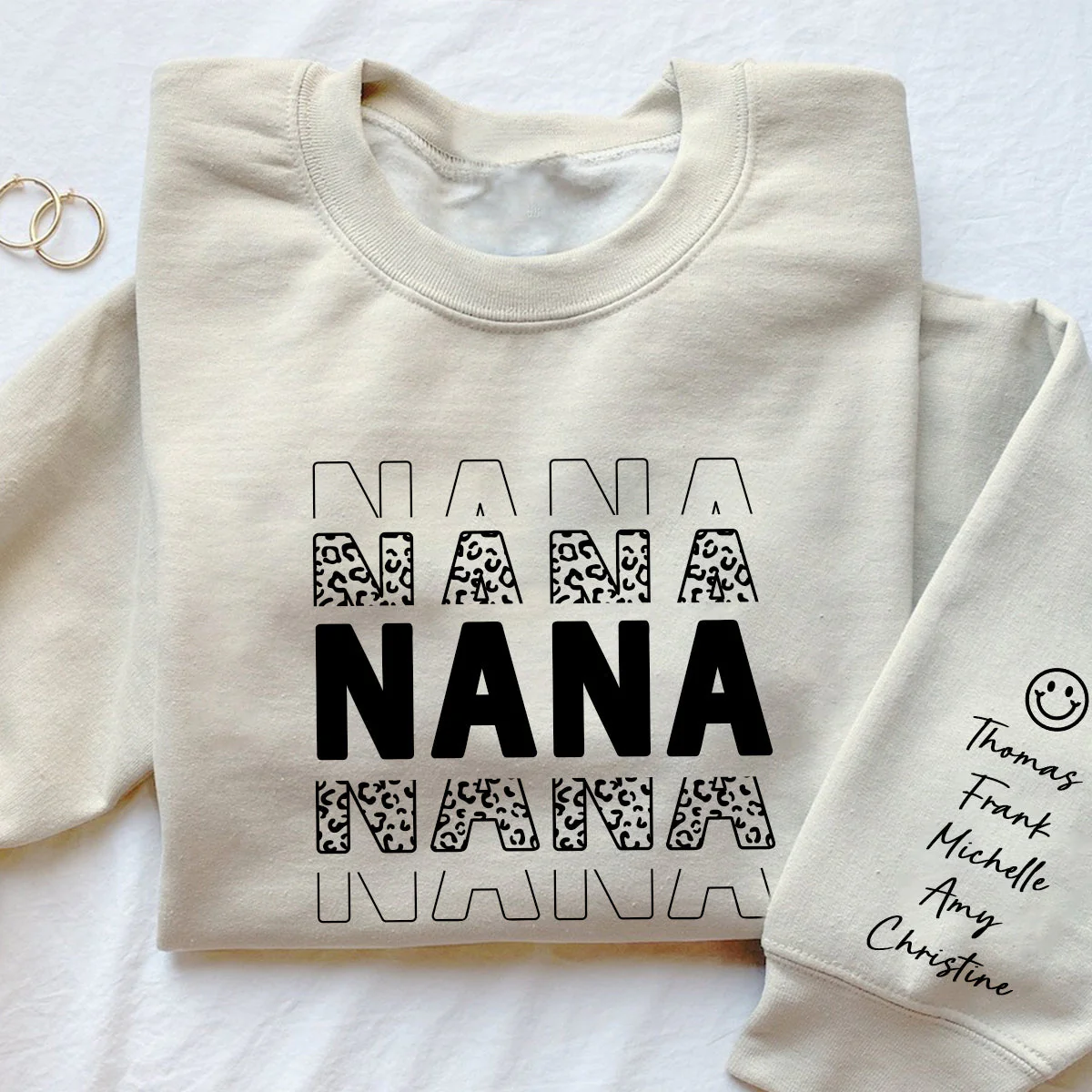 Personalized Leopard Mama Grandma and Kids Sweatshirt - Image 4