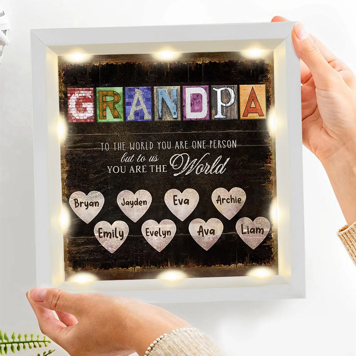 Personalized Light Shadow Box-Daddy, You Are The World - Image 10
