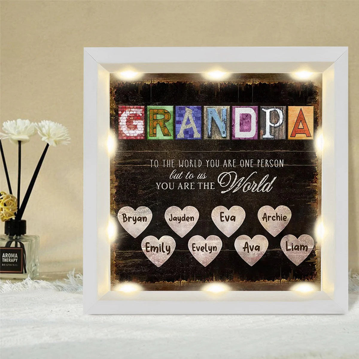 Personalized Light Shadow Box-Daddy, You Are The World - Image 9