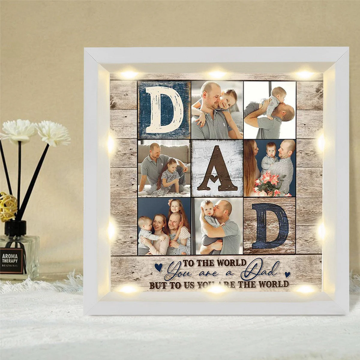 Personalized Light Shadow Box - To the world you are a Dad - Image 10