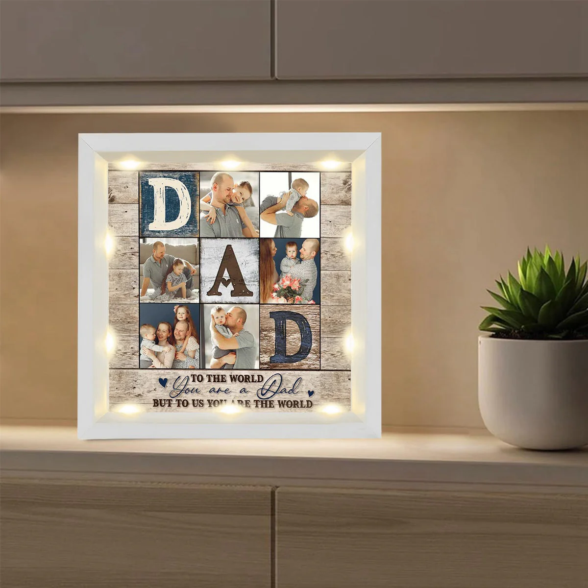 Personalized Light Shadow Box - To the world you are a Dad - Image 11