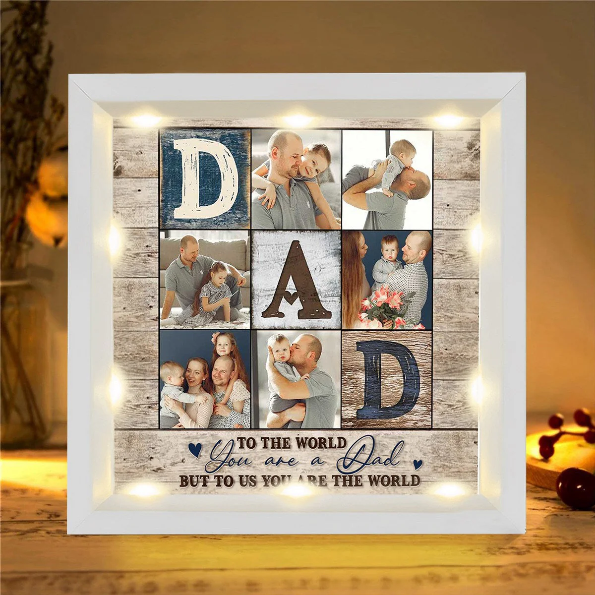 Personalized Light Shadow Box - To the world you are a Dad - Image 2