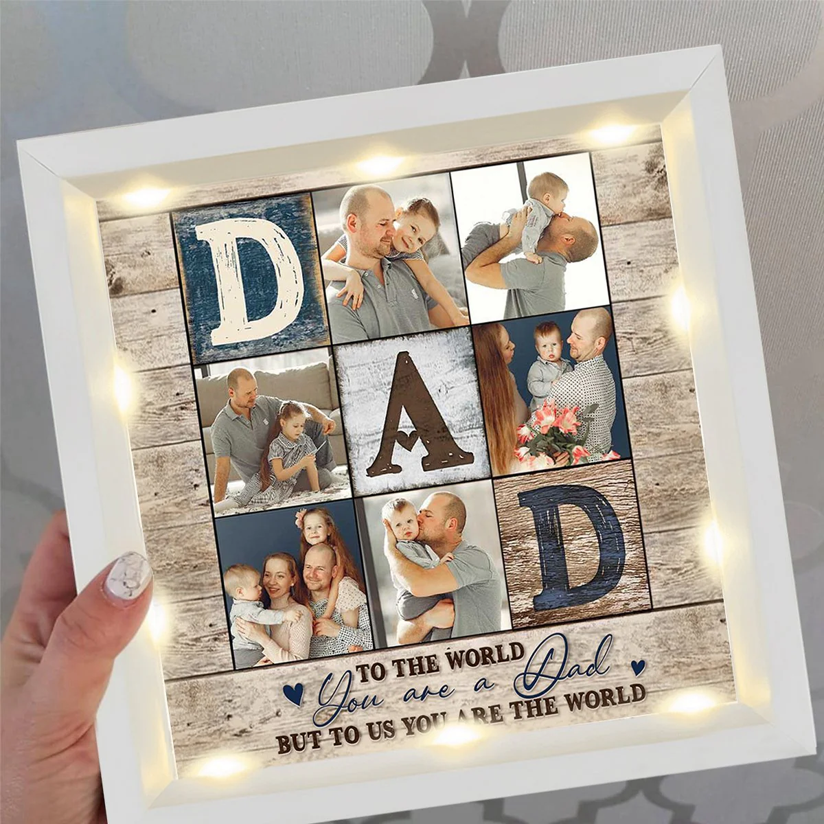 Personalized Light Shadow Box - To the world you are a Dad - Image 3