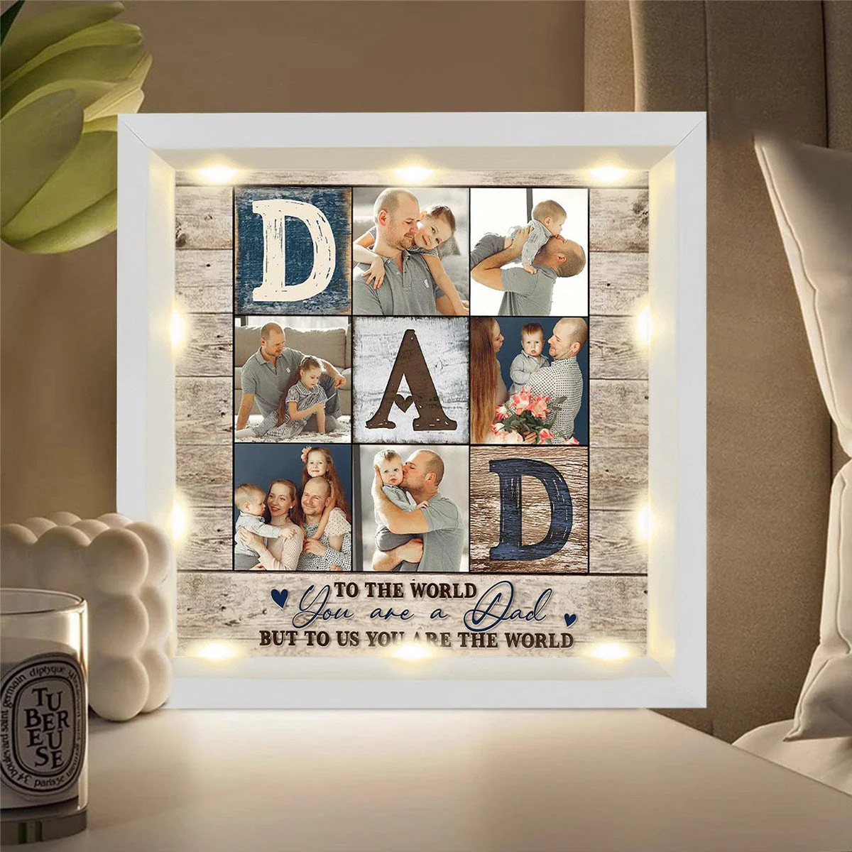 Personalized Light Shadow Box - To the world you are a Dad - Image 4