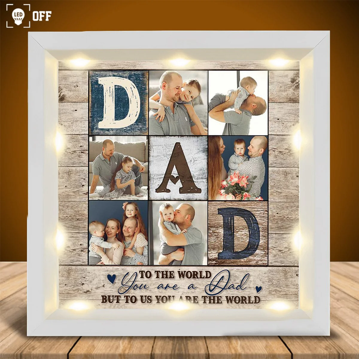 Personalized Light Shadow Box - To the world you are a Dad - Image 5