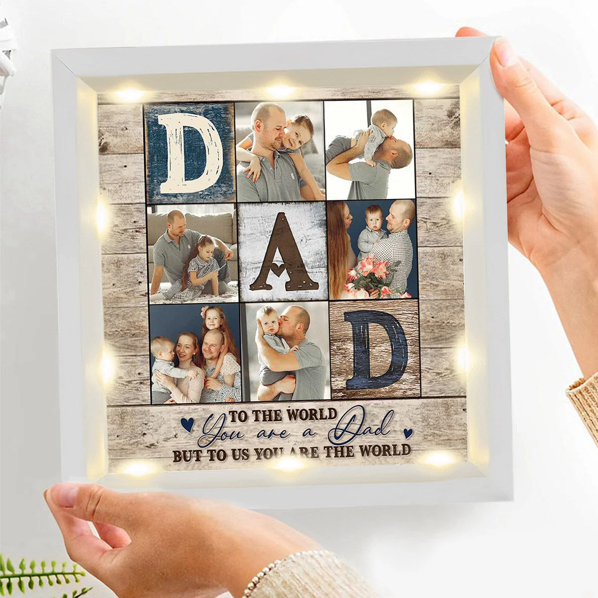 Personalized Light Shadow Box - To the world you are a Dad - Image 6
