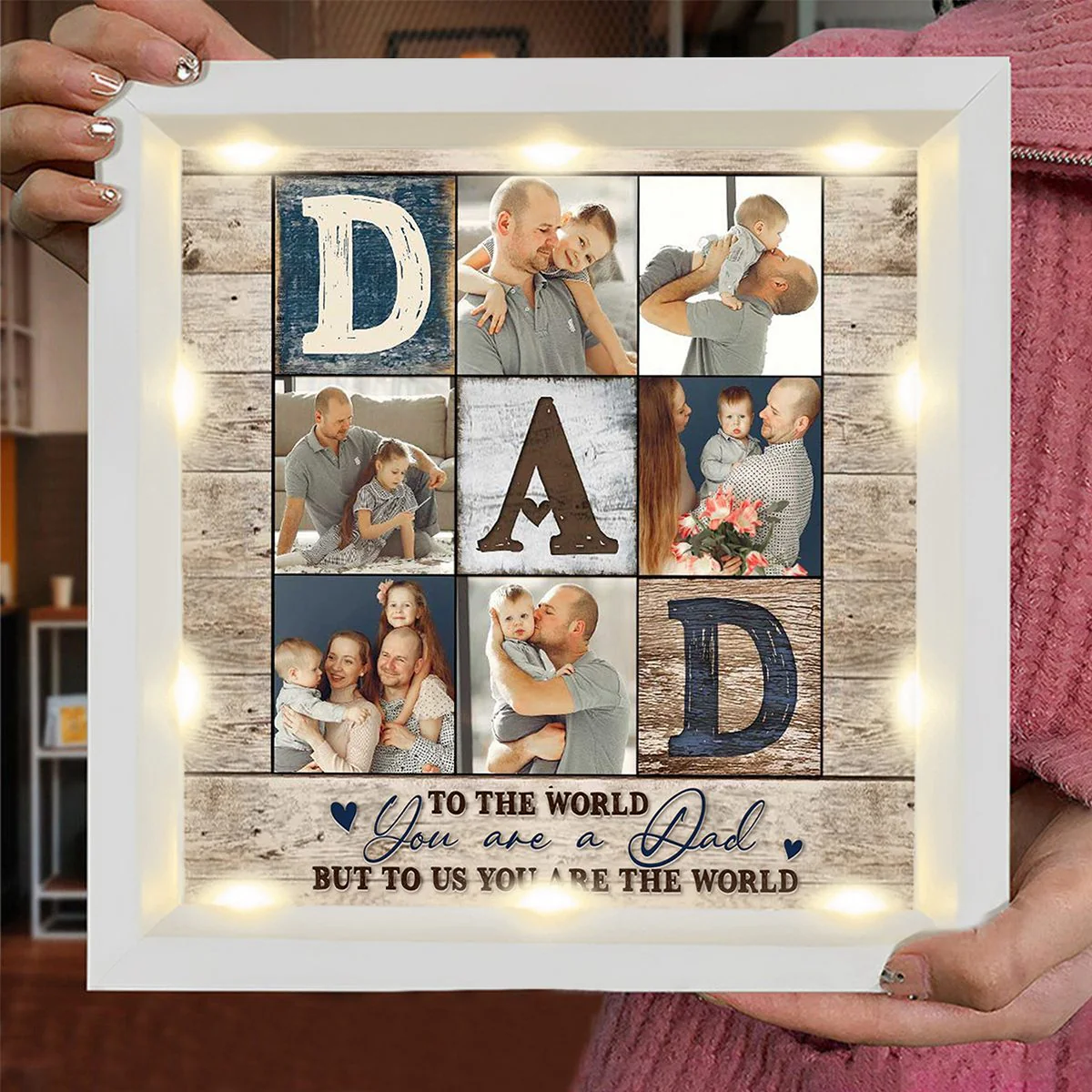 Personalized Light Shadow Box - To the world you are a Dad - Image 7