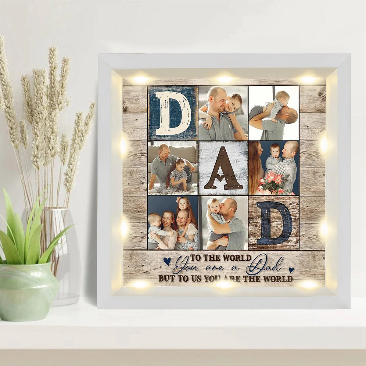 Personalized Light Shadow Box - To the world you are a Dad - Image 9