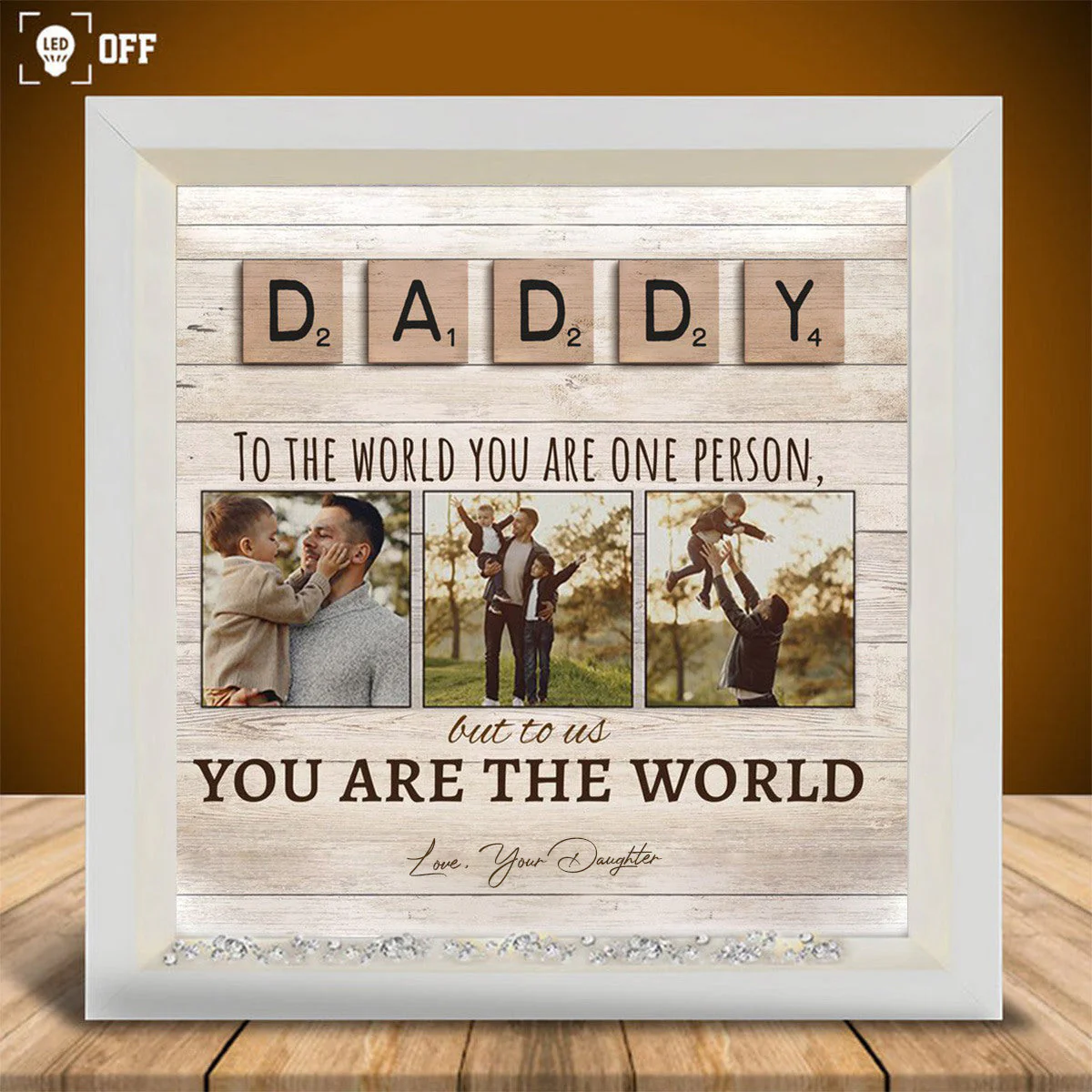 Personalized Light Shadow Box-DAD,To Us You Are The World - Image 4