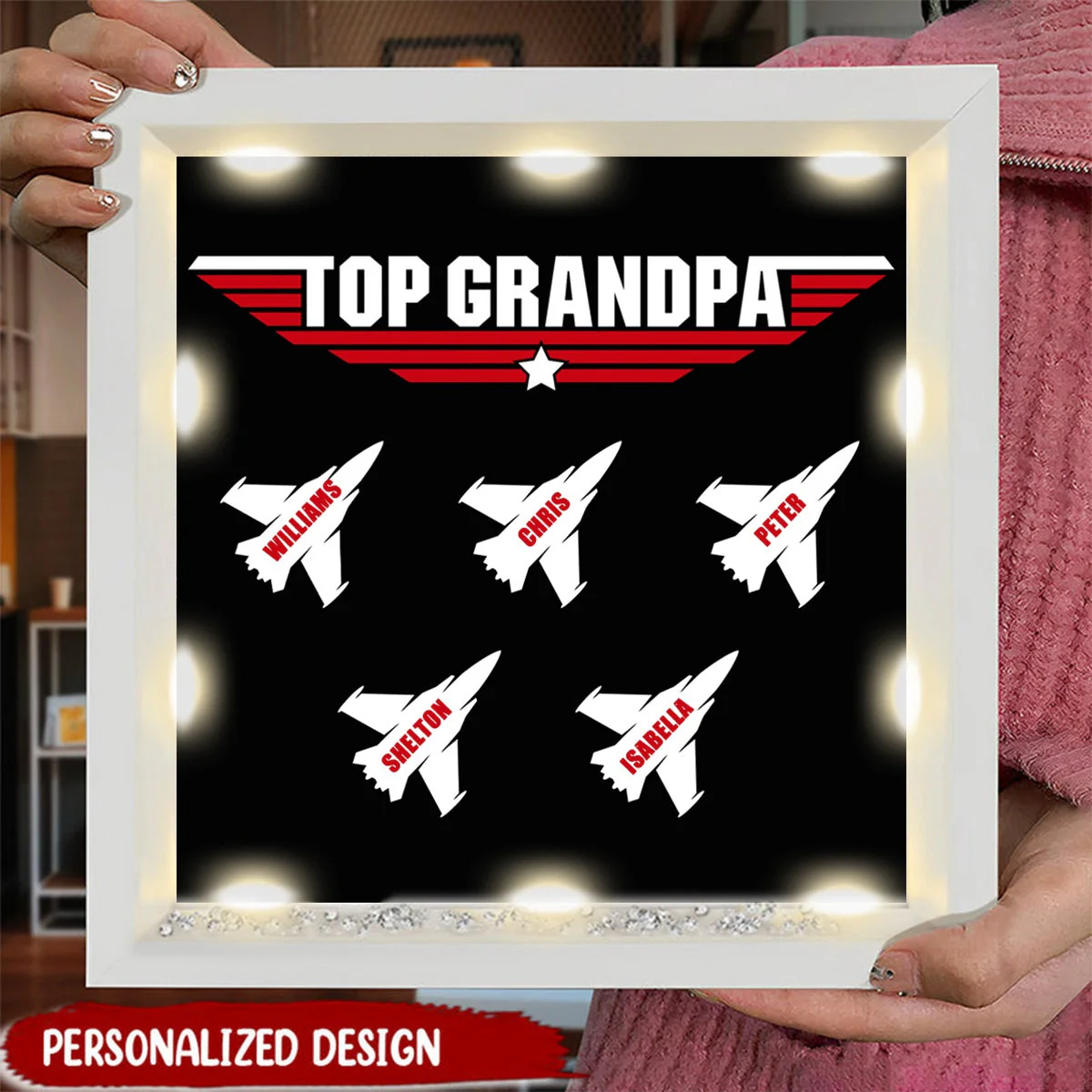 Personalized Light Shadow Box-Top Grandpa/Dad - Image 2
