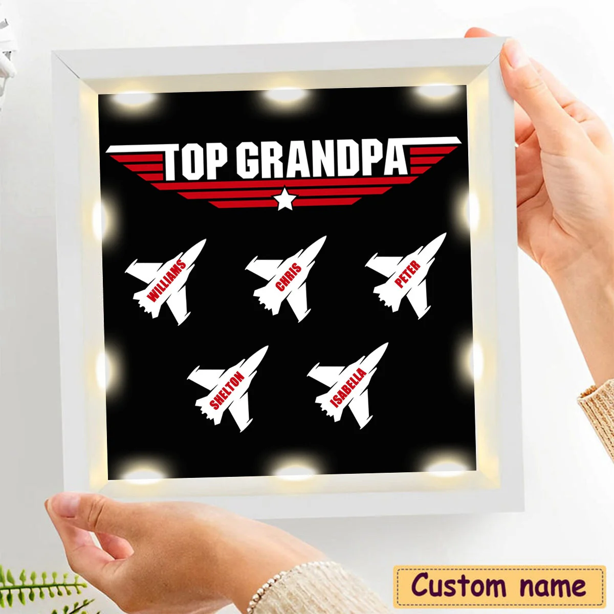 Personalized Light Shadow Box-Top Grandpa/Dad - Image 3