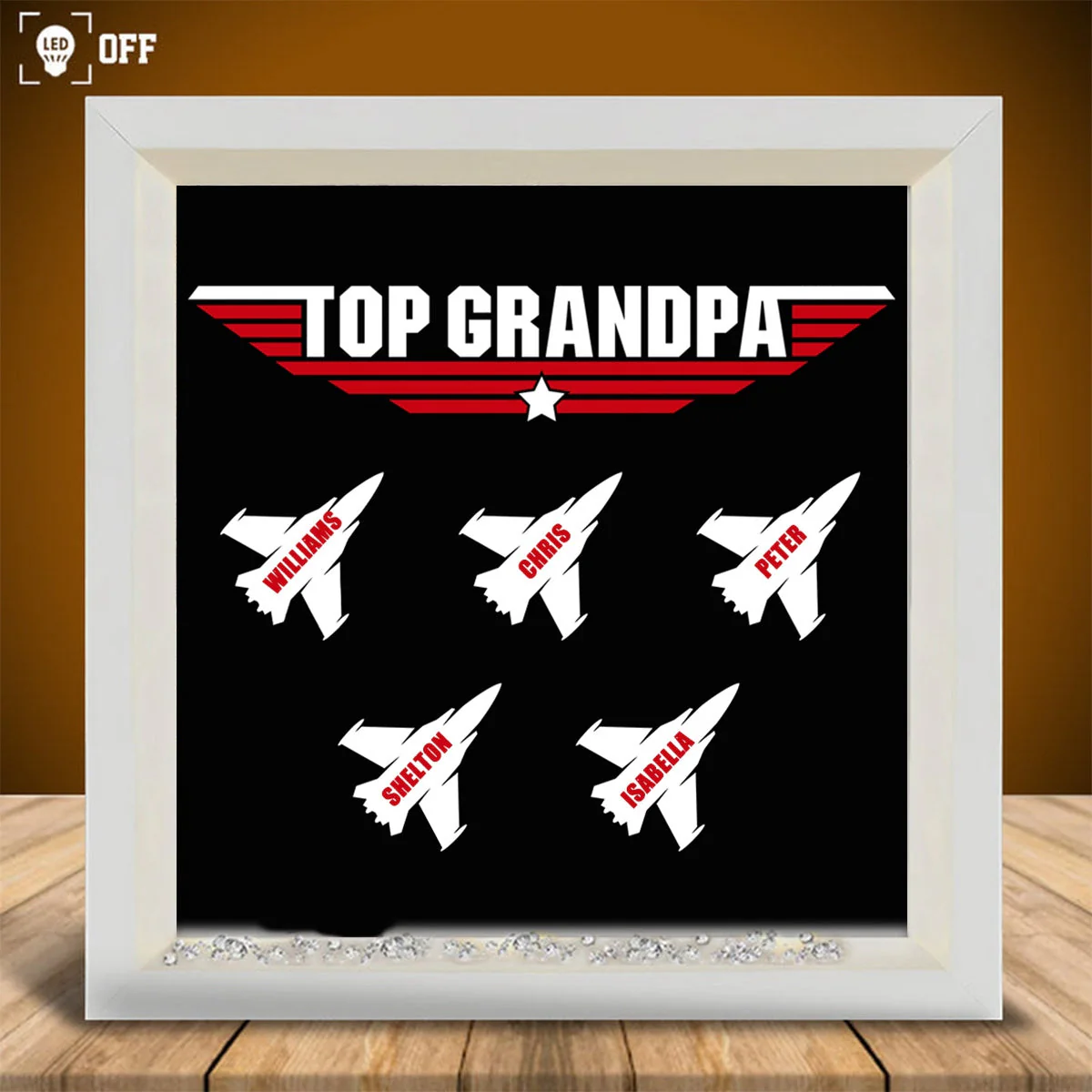 Personalized Light Shadow Box-Top Grandpa/Dad - Image 5
