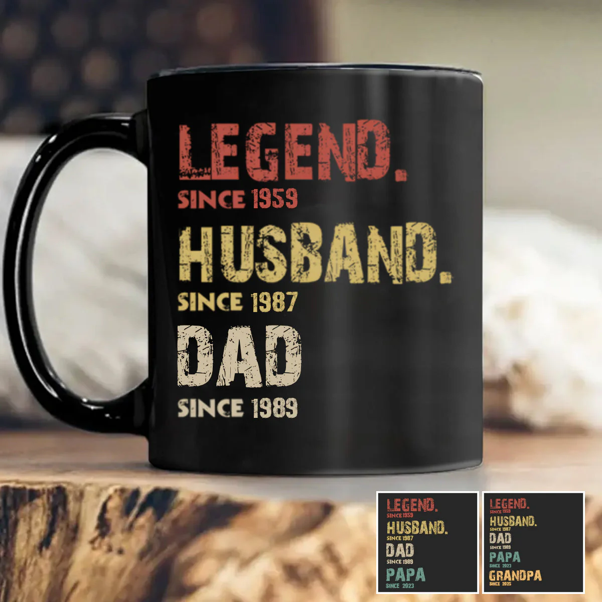 Personalized Like A Dad Just More Squatchy Black Mug - Image 2