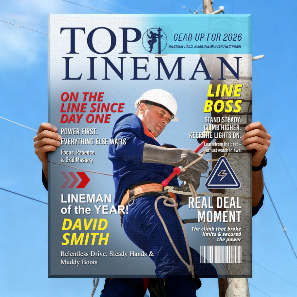 Personalized Lineman Magazine Cover, Custom Powerline Worker Gift, Birthday, Retirement & Utility Worker Keepsake - Image 3