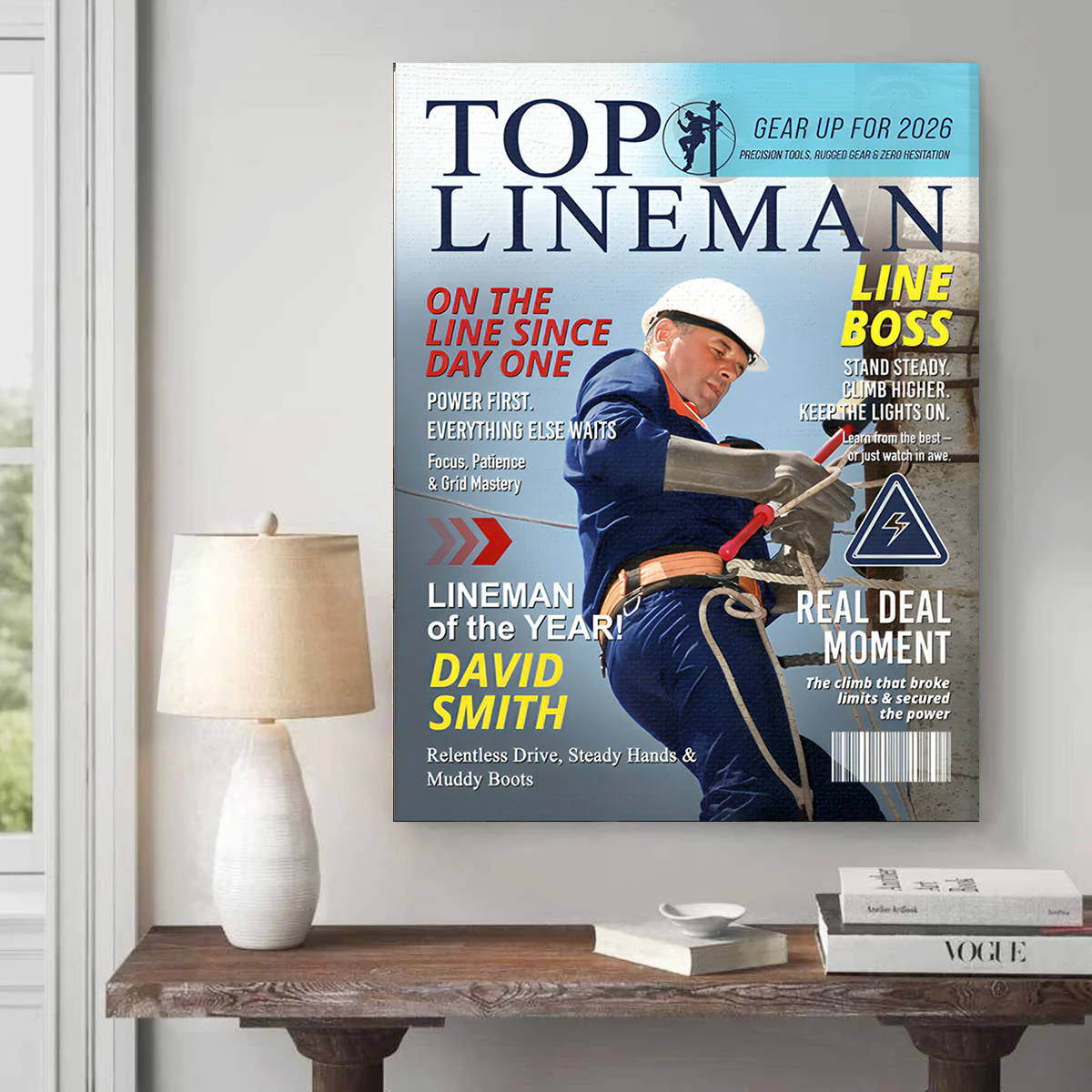 Personalized Lineman Magazine Cover, Custom Powerline Worker Gift, Birthday, Retirement & Utility Worker Keepsake - Image 5