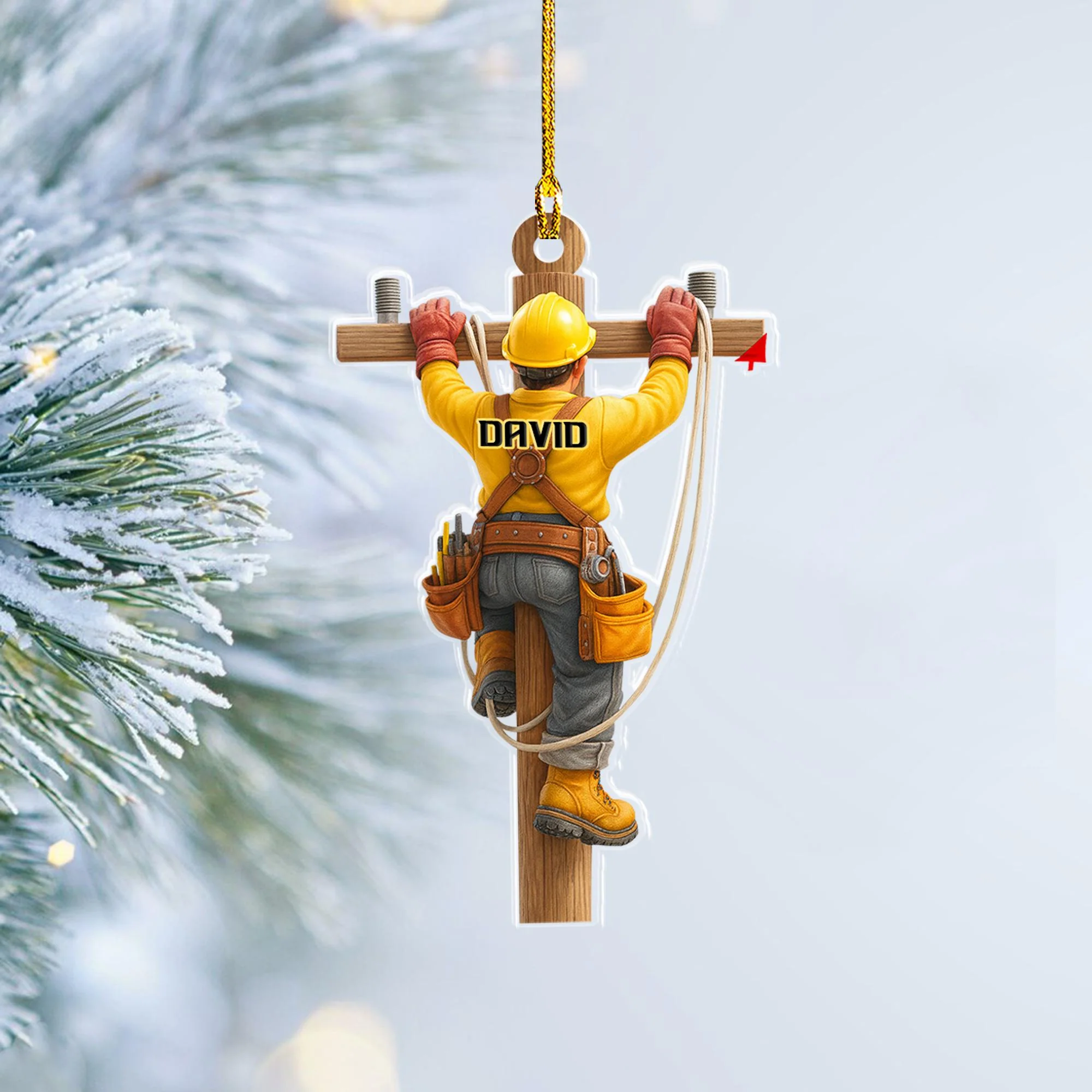 Personalized Linemen Acrylic Ornament, Electrical Workers Keepsake - Image 7
