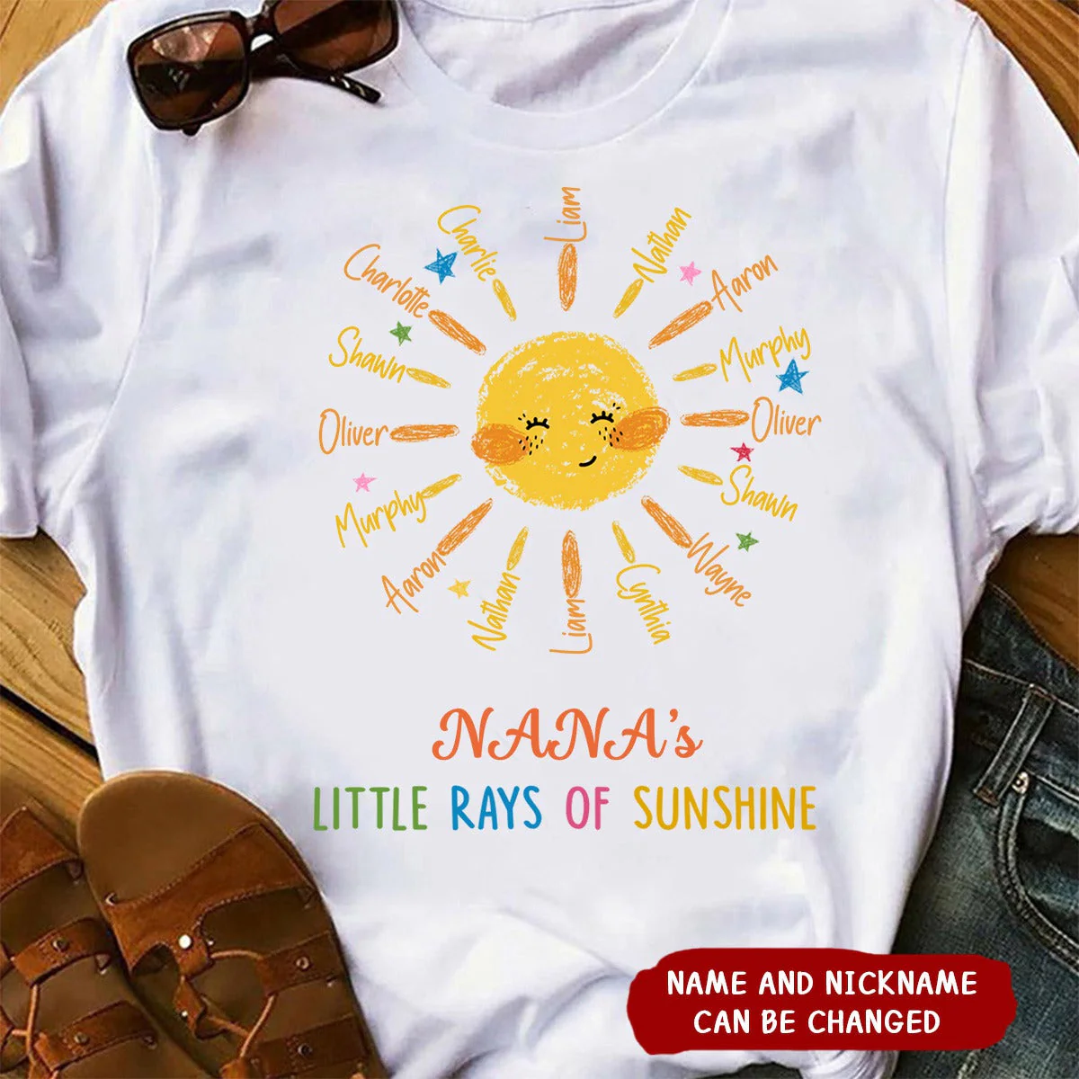 Personalized Little Ray Of Sunshine Pure Cotton T-Shirt Gift For Grandma - Image 2