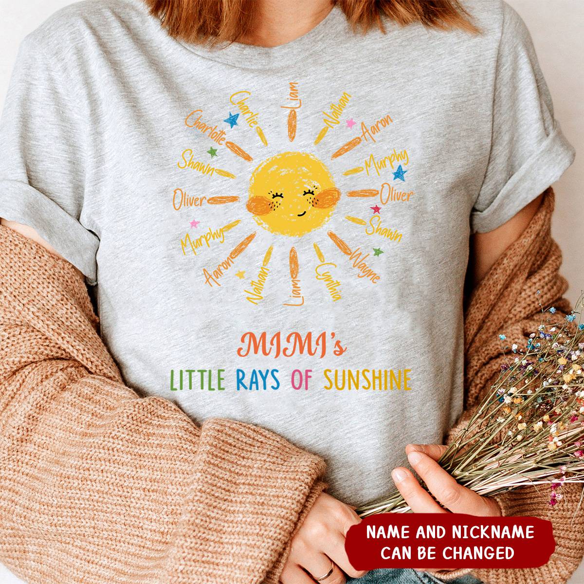 Personalized Little Ray Of Sunshine Pure Cotton T-Shirt Gift For Grandma - Image 3