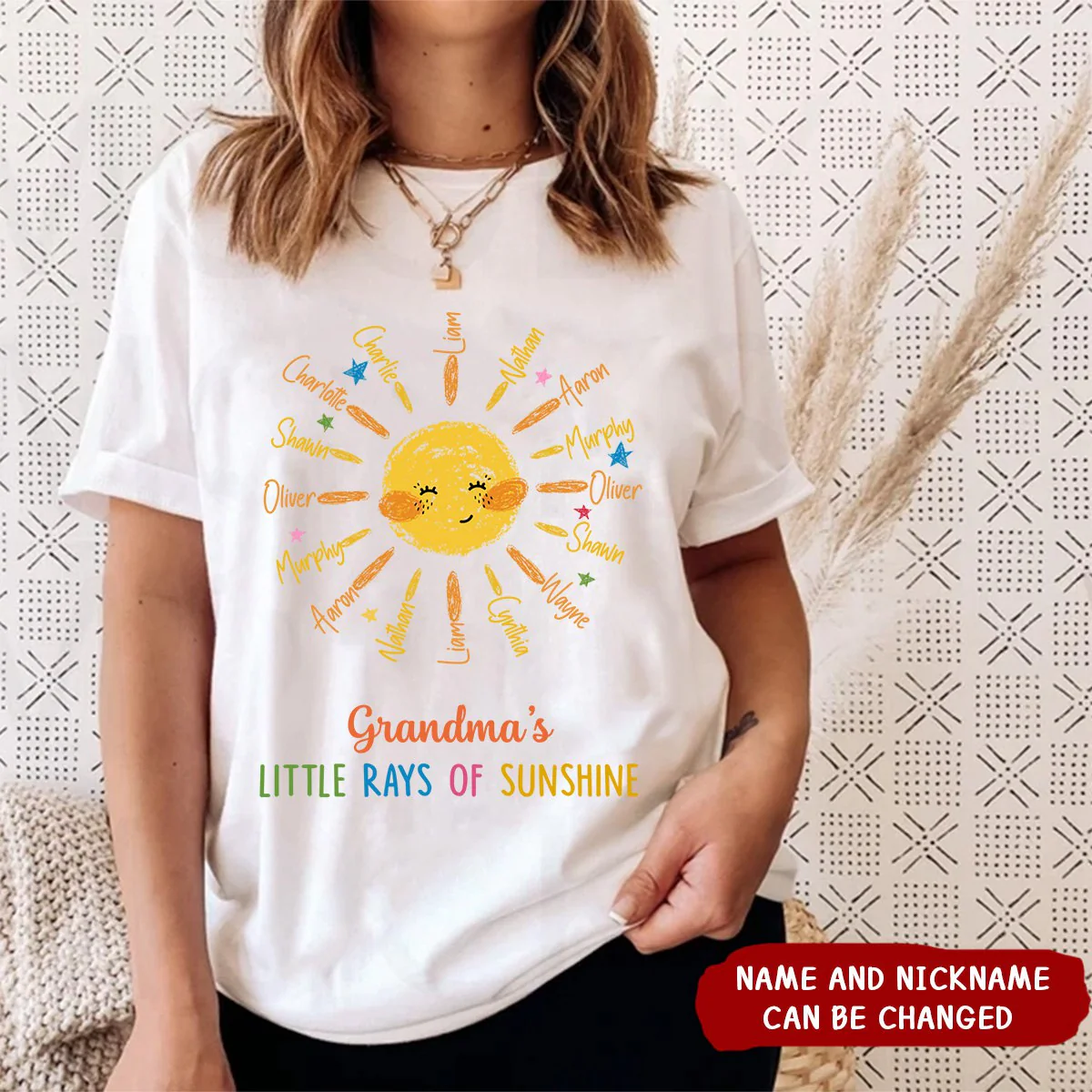 Personalized Little Ray Of Sunshine Pure Cotton T-Shirt Gift For Grandma - Image 4