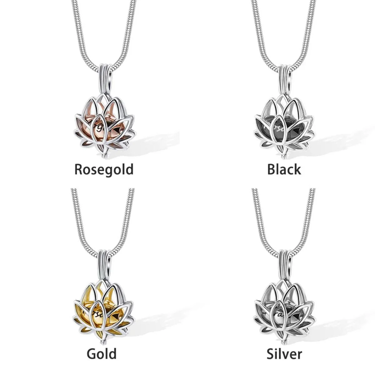 Personalized Lotus Flower with Mini Keepsake Urn Ashes Cremation Necklace Memorial Sympathy Gift for Loss of Loved One - Image 10